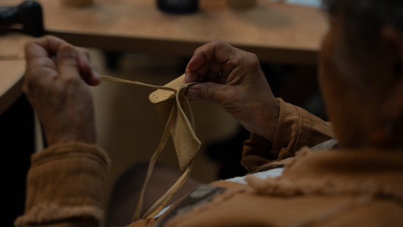 Students made medicine bags as part of the course.