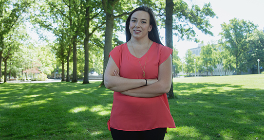 Candice Estrela on the UVic campus