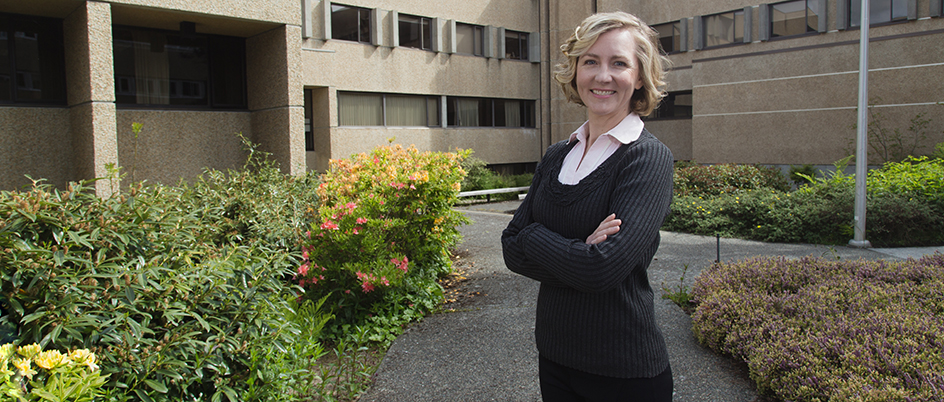 Britt Swoveland on the UVic campus