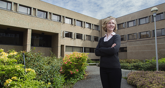 Britt Swoveland on the UVic campus