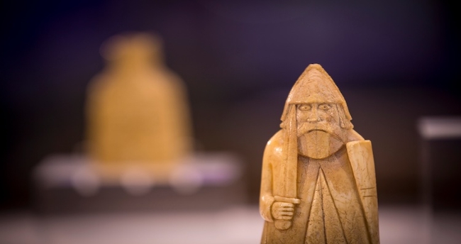 Close-up photo of a Lewis Chessman.