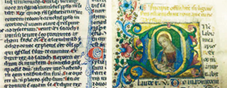 Close-up of a Medieval manuscript