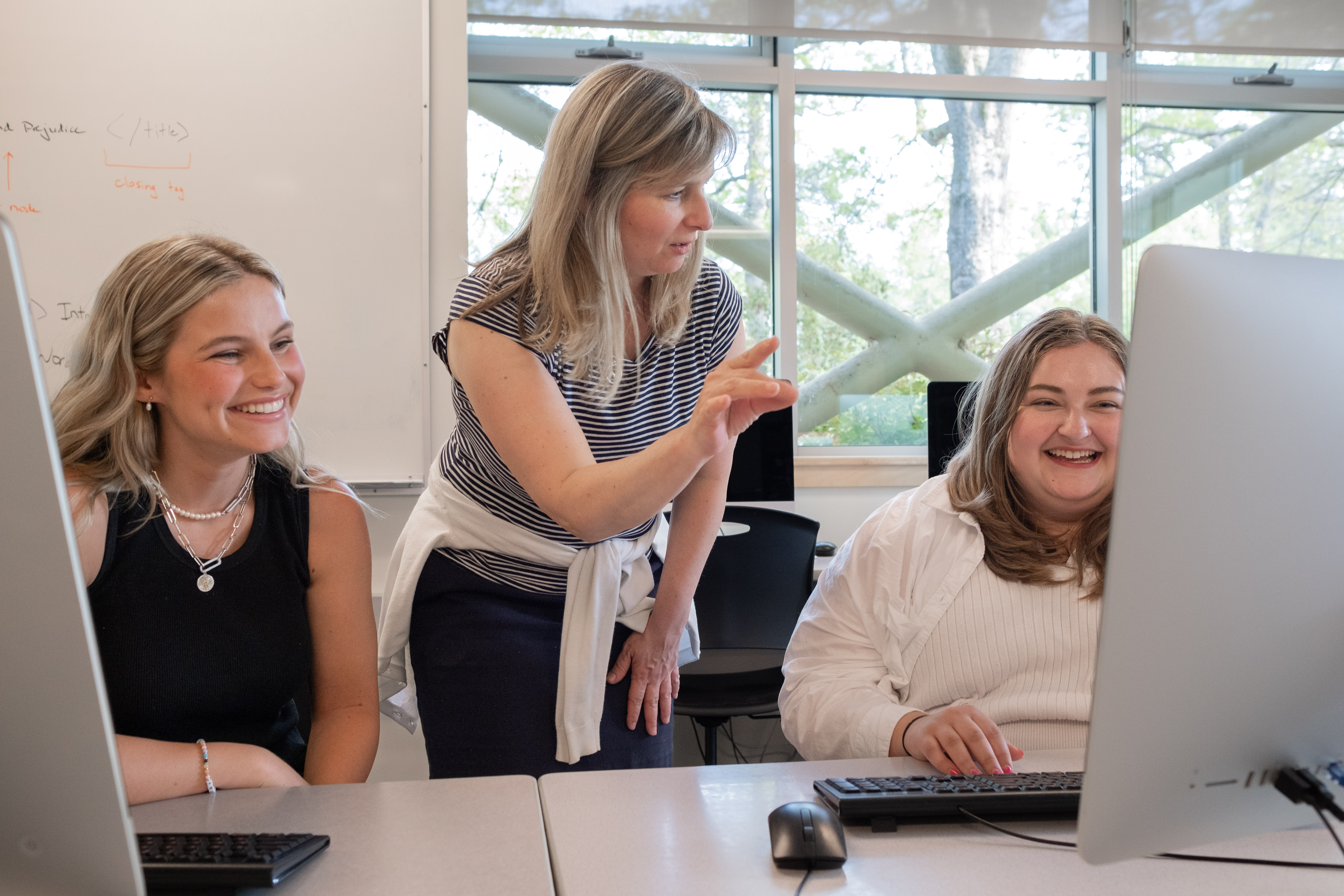 Instructor with two students