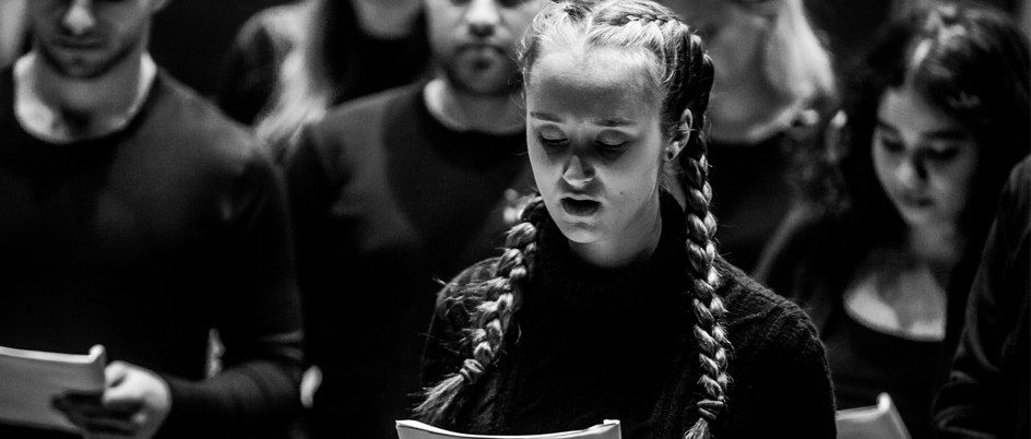 French student perfoming a theatrical play