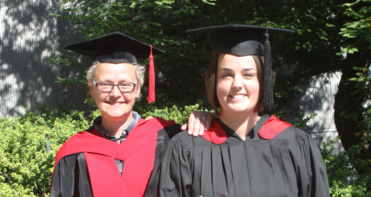 Stephanie Fromberg, BA, Gender Studies Minor, English Major. Dr. A. Lepp on left.