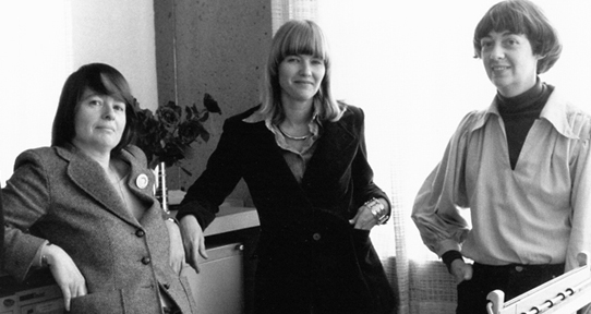 Women's studies "founding mothers" Drs. Paddy Tsurumi, Constance Rooke and Jenny Waelti-Walters (above)