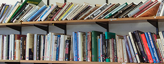 Bookshelves in our reading room