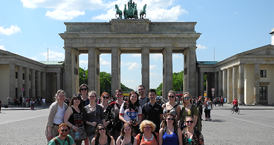 The imageGroup of field school students in front of the Brandenburg Gate in Berlin.