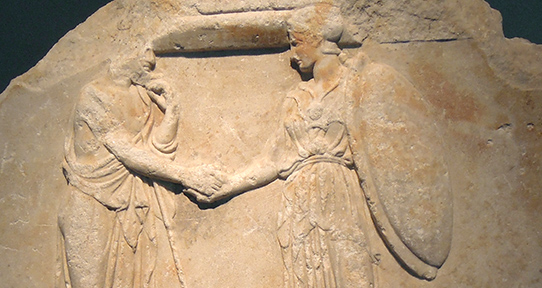Athenian stele, Kerameikos Museum, Athens.