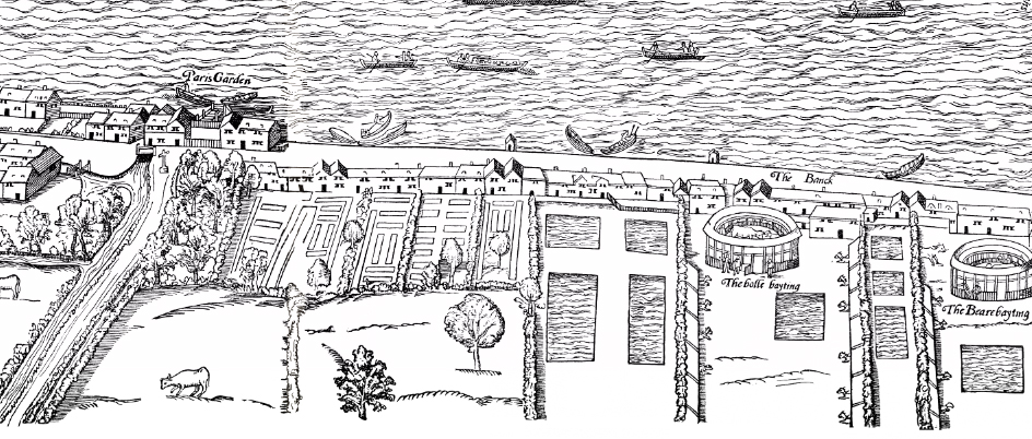 Illustrated rendition of a map of London during the Early Modern Era