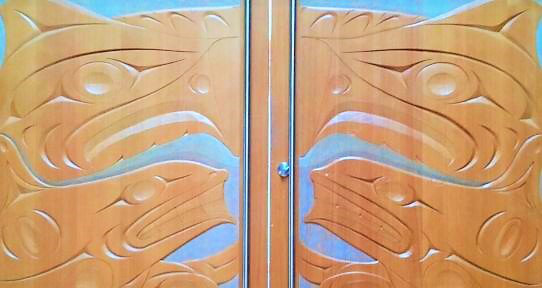 : Doors- Thunderbird and Killer Whale. Rick Harry (Xwa Lack Tun), Coast Salish, 2009