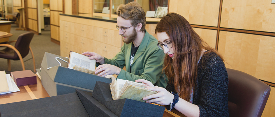 Students in the library