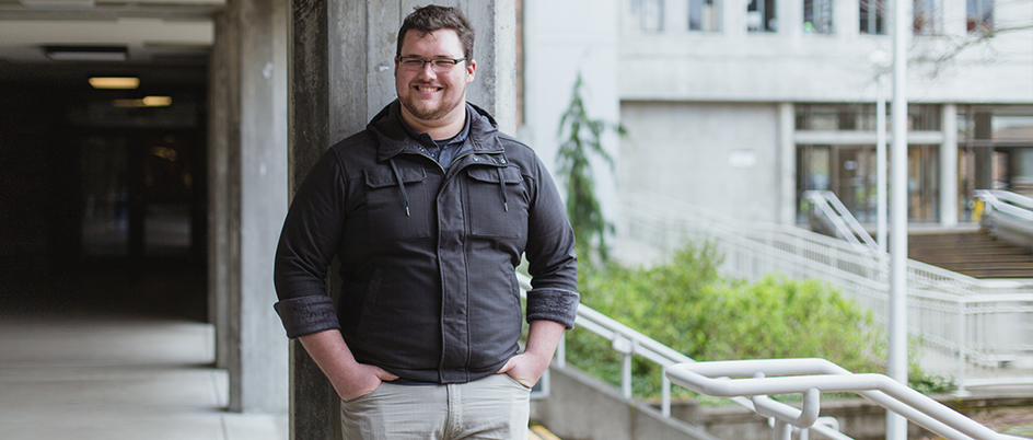 Sean Roberts on the UVic campus