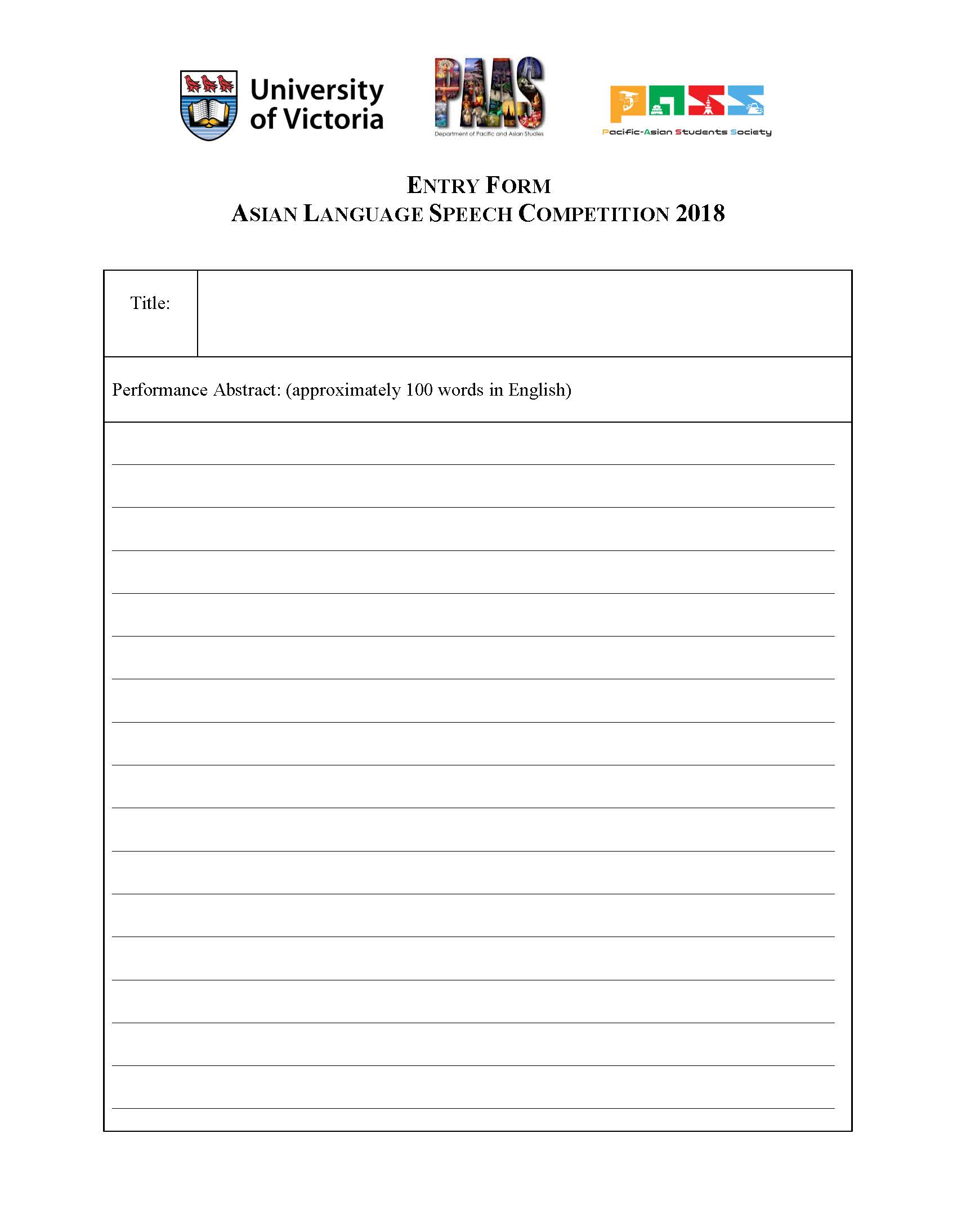 Speech Contest Entry Form page 2
