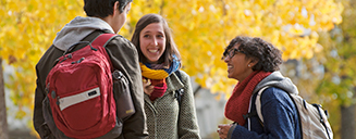 Students talking outside