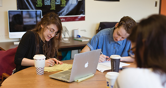UVic students studying together