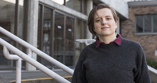 Emma Woodhouse on the UVic campus