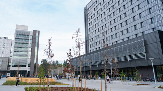 shot of new residence building uvic