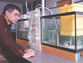 Suleman and the prototype wave energy converter.