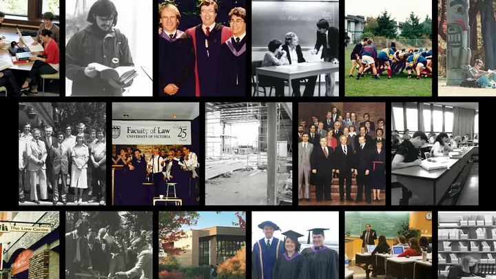 A collage of Law grads throughout the years.