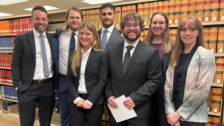 Left to Right: (Back Row) J.A Pankiw-Petty, Matthew Napior, Jude Sami, Lindsay Veenstra. (Front Row) Sadie Cameron Nicoll, Patrick Vachon, Avery Letkemann