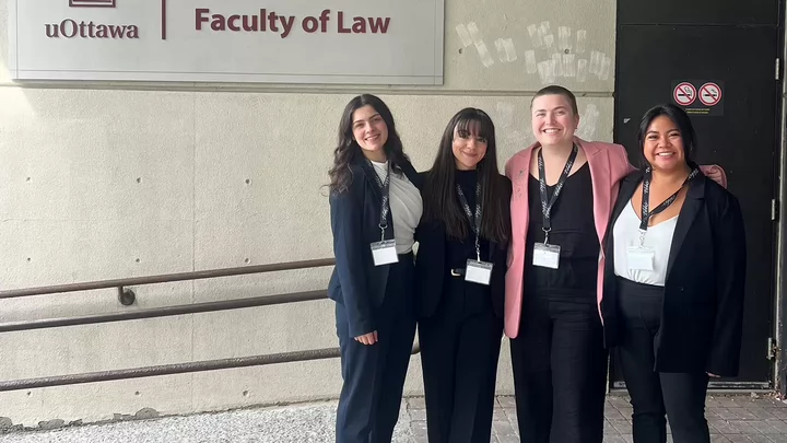 Law students at a moot competition.