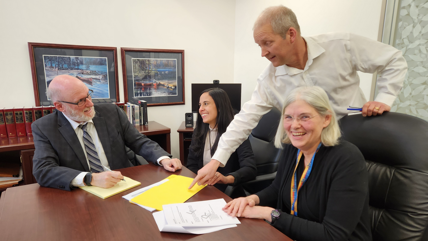 Donald McKay, Caileigh Owen, Tybring Hemphill and Susan Noakes at The Law Centre