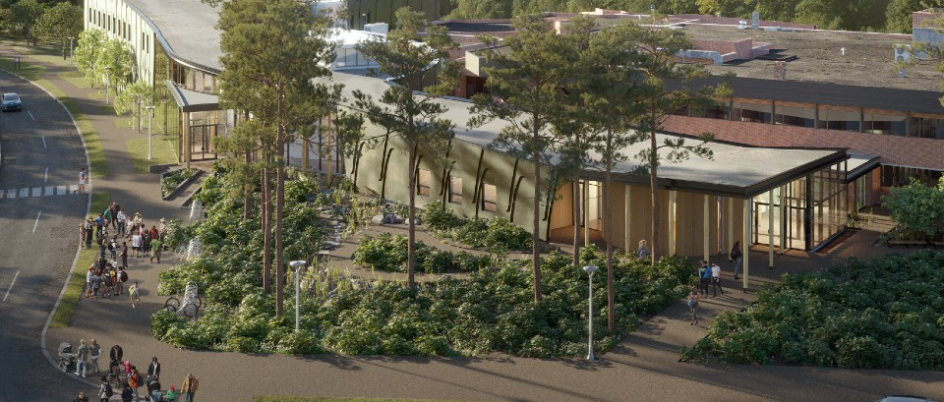 Exterior architectural rendering of NCIL building.
