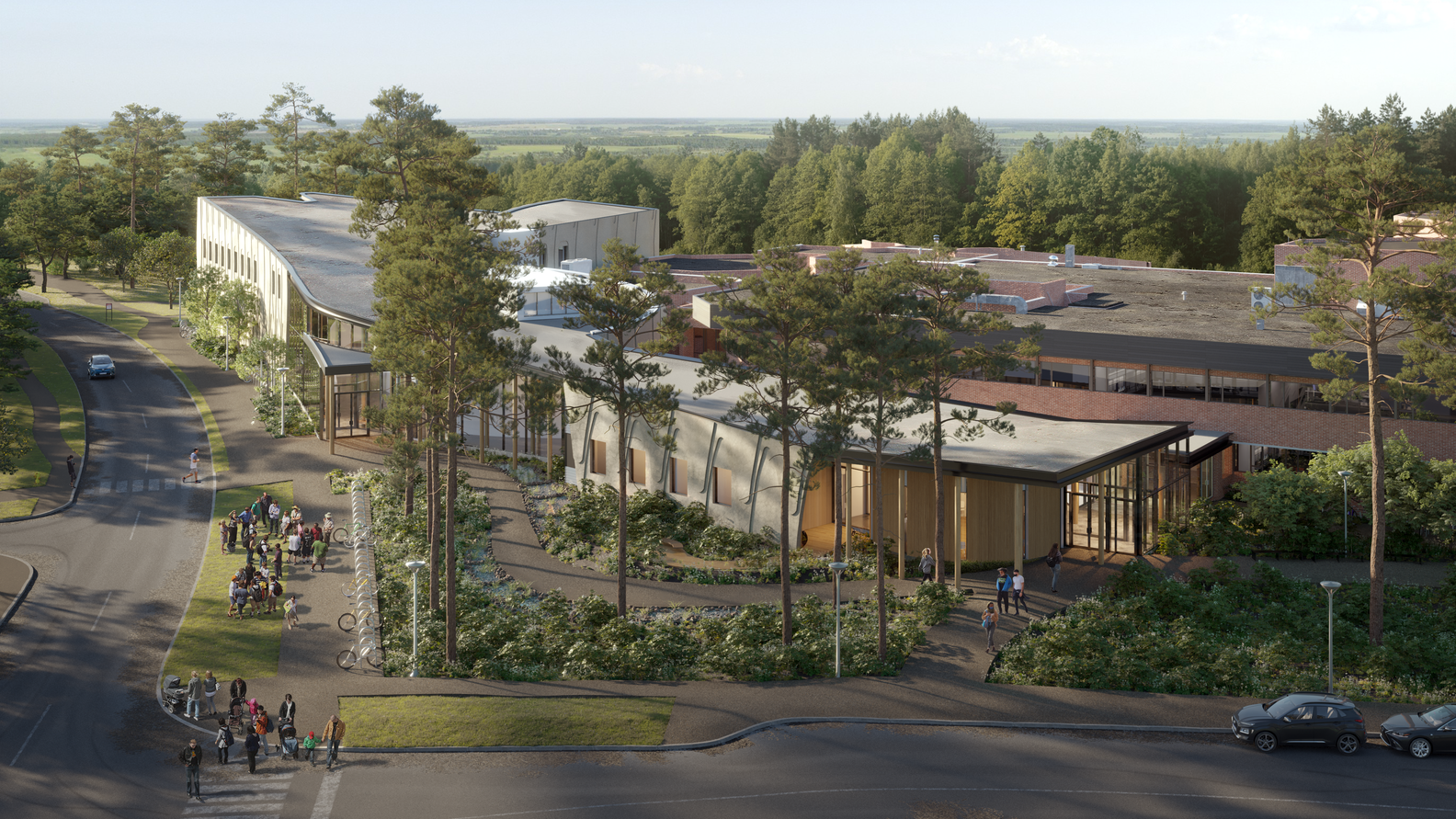 Exterior rendering of the National Centre for Indigenous Laws