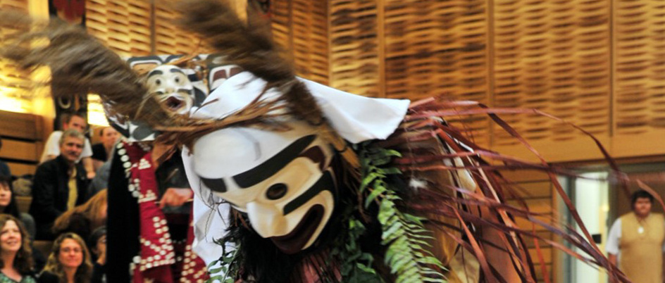Still from the 2023 Atla’gimma (Spirits of The Forest) dance held at Wawadit’ła (Mungo Martin House).