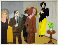 Yellow Reception, oil on canvas, 1972, Gift of Myfanwy Spencer Pavelic. U996.25.2.