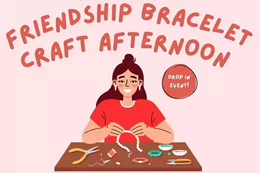 Cute illustration of a student making jewellery