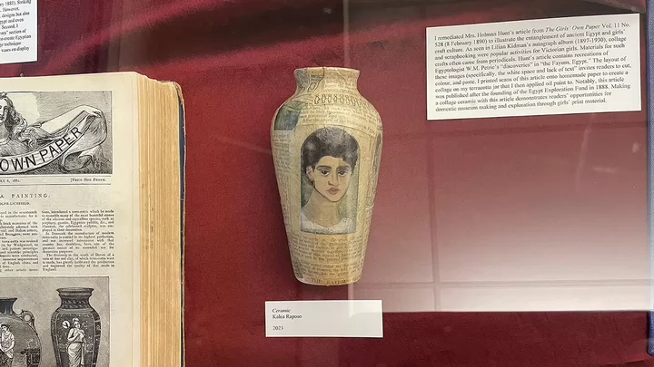 A ceramic jar in the exhibit.