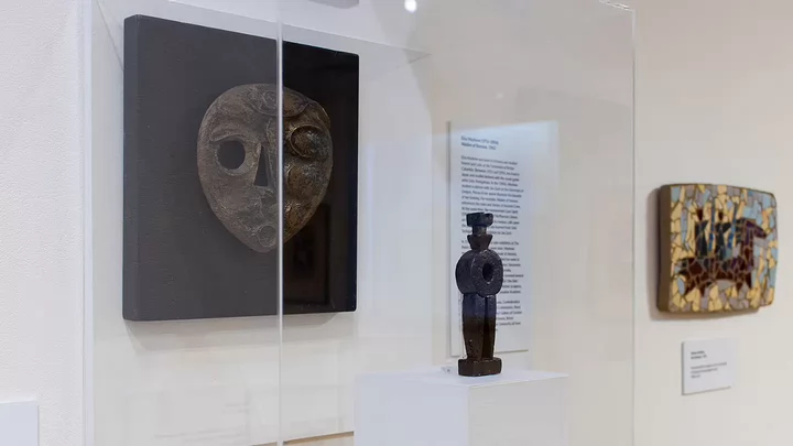 Two sculpture pieces in the exhibition.
