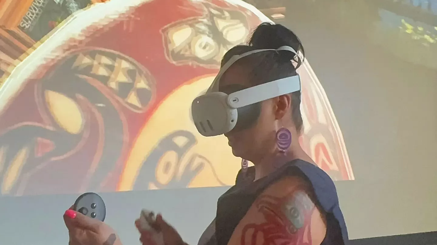 A person wearing a VR headset.