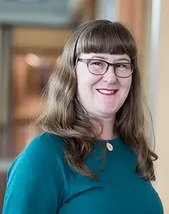 Headshot of associate archivist Jane Morrison.