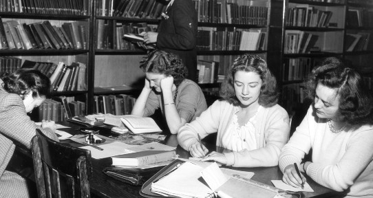 Students in the Provincial Normal School Library, 1944