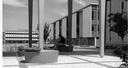 Panels on the front of the library designed by George Norris