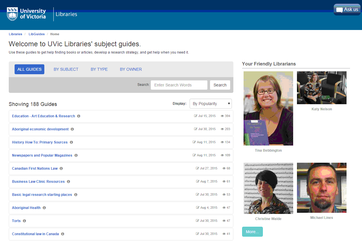 Libguides @ uvic libraries