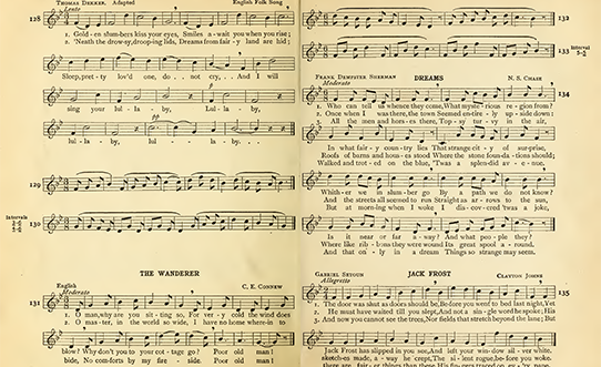 Textbook pages showing musical notation