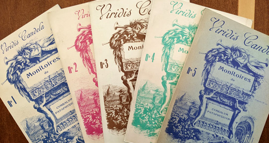 Issues of Viridis Candela, Cahiers du Collège de 'Pataphysique held in Special Collections, Call Number PQ305 .C58