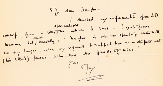 Letter from Mary Butts (1935) from the Douglas Goldring Fonds (SC048), Accession 1995-012, Box 1