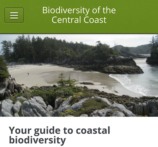 Screen capture from the new UVic biodiversity app