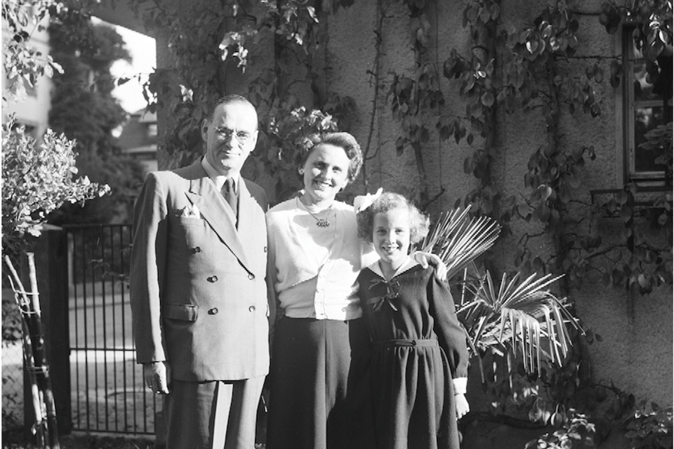 Black and white photo of the Lutz family