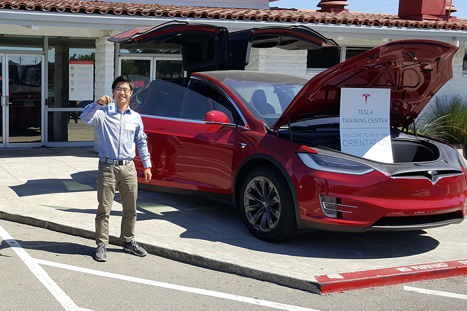 Park at Tesla's training centre