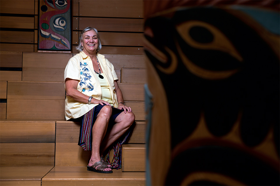 Fern Perkins in UVic's First Peoples House