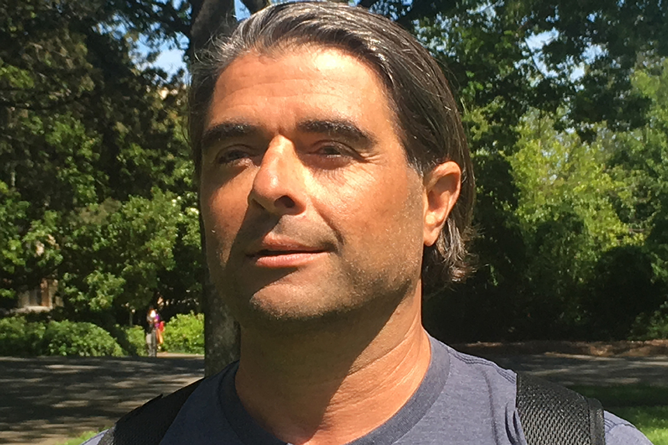 UVic alum Dom Domic on campus in June 2019