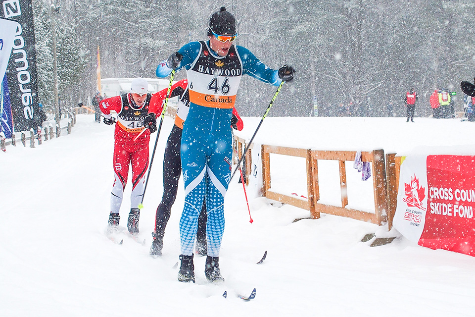 David Walker skiing during a competition