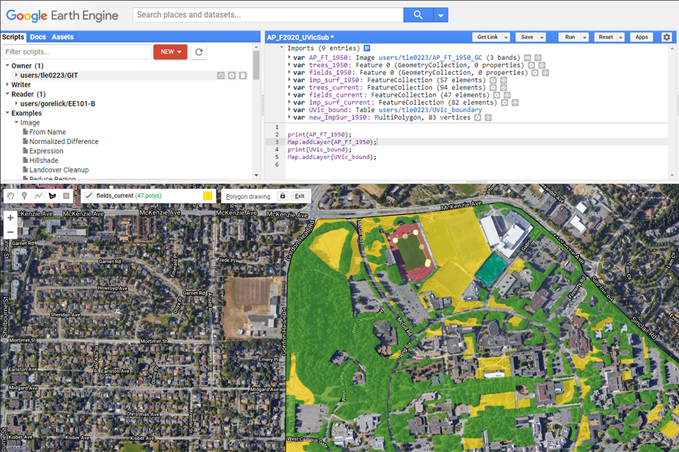 Google Earth Engine interface