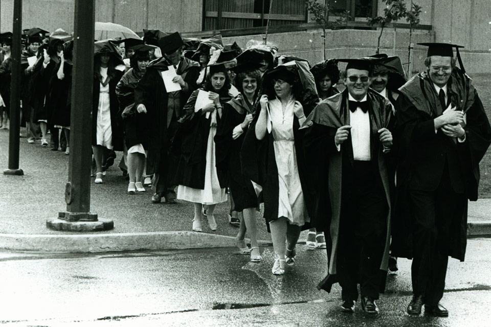 Mitchell and Nels Granwall leading the convocation procession.